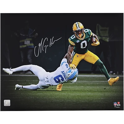 Photo dédicacée de Matthew Golden (Green Bay Packers) - 40 x 50 cm (16 x 20 pouces) - Style « Stiff Arm Spotlight »