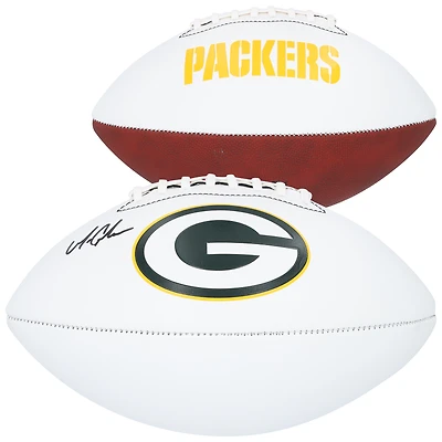 Ballon de football Franklin White Panel autographié par Matthew Golden des Green Bay Packers