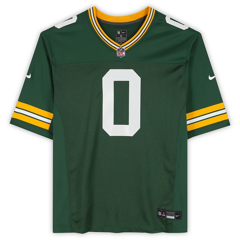 Maillot Nike vert dédicacé par Matthew Golden des Green Bay Packers