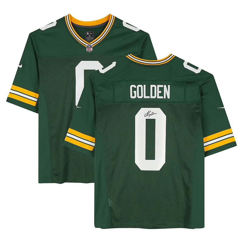 Matthew Golden Green Bay Packers Autographed Green Nike Limited Jersey