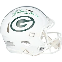 Casque Riddell Alternate Speed ​​Authentic 2024 autographié par Matthew Golden des Green Bay Packers, avec inscription « Go Pack Go ».