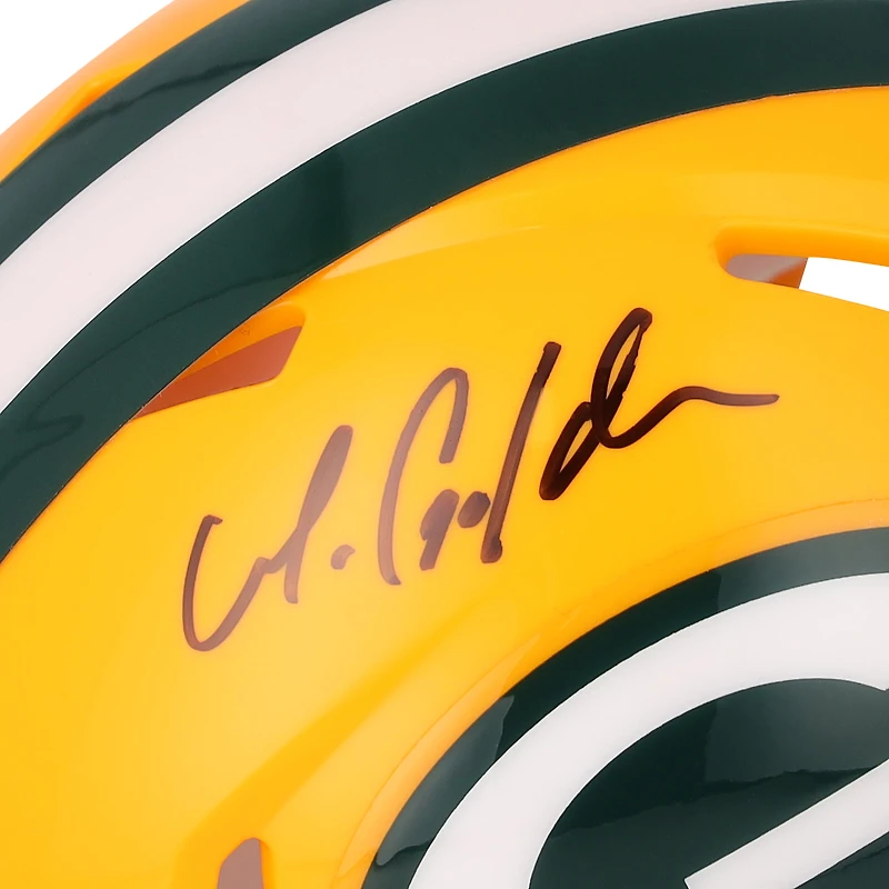 Casque Riddell Speed Mini autographié par Matthew Golden des Green Bay Packers