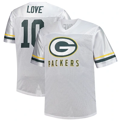 Maillot à col en V pour homme Fanatics Jordan Love White Green Bay Packers Big & Tall Fashion