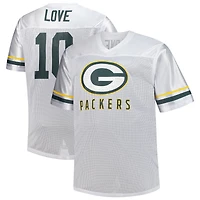 Maillot à col en V pour homme Fanatics Jordan Love White Green Bay Packers Big & Tall Fashion