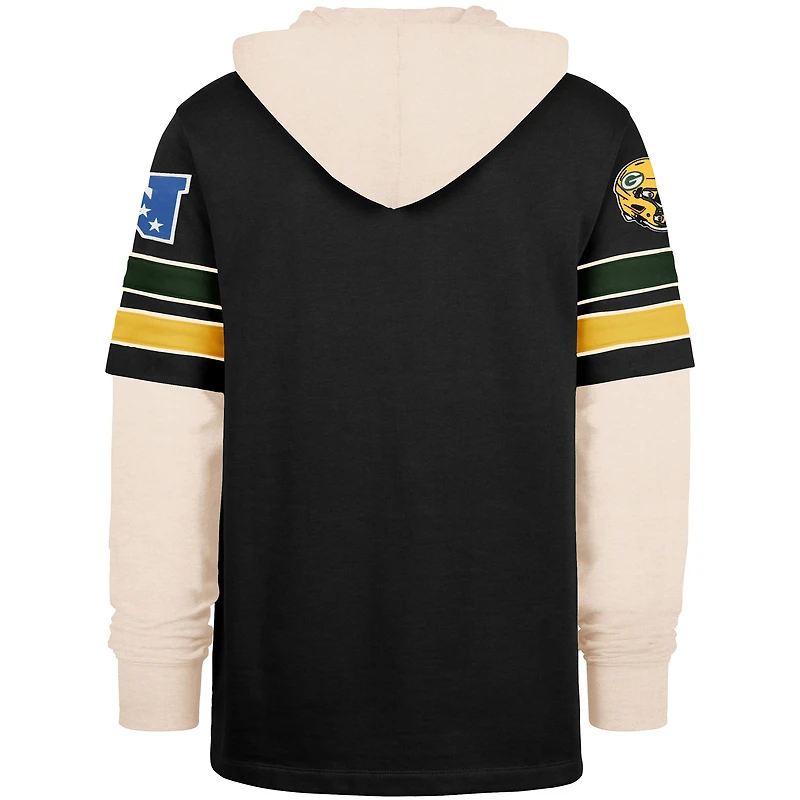 Men's '47  Black Green Bay Packers Split Zone Cornerback Duo Hoodie