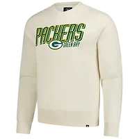 Men's '47 Cream Green Bay Packers Locked Headline Pullover Sweatshirt