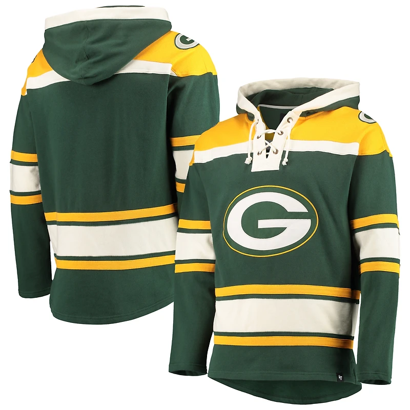 Chandail à capuchon encolure en V Lacer Green Bay Packers '47 pour hommes, vert/doré