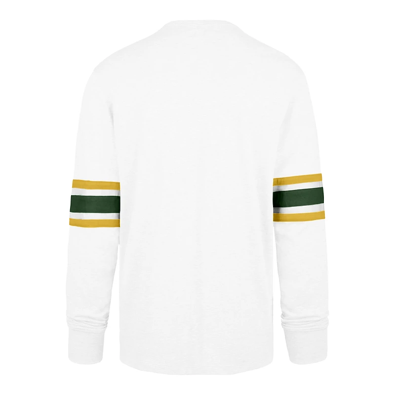 Men's '47 White Green Bay Packers Gridiron Premier Brex Long Sleeve T-Shirt