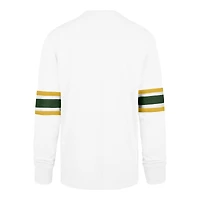 Men's '47 White Green Bay Packers Gridiron Premier Brex Long Sleeve T-Shirt