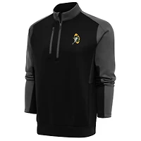 Pull-over à fermeture éclair quart de tour pour homme, logo rétro des Packers Green Bay, noir/anthracite, Antigua