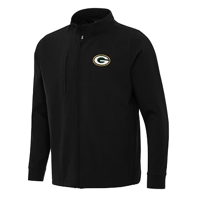 Veste zippée intégrale Regard Antigua Black Green Bay Packers pour homme