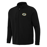 Veste zippée intégrale Regard Antigua Black Green Bay Packers pour homme