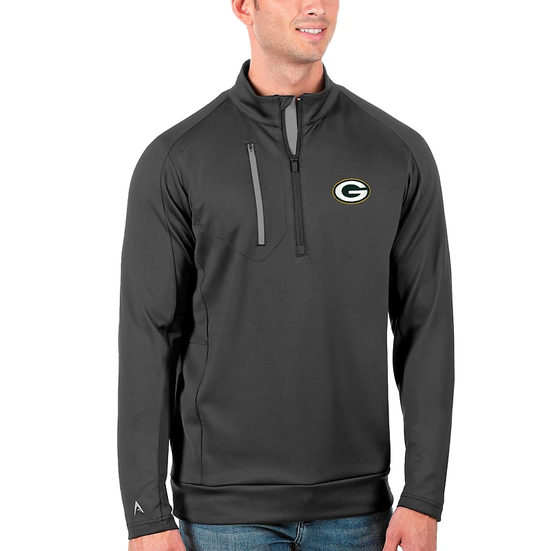 Veste à enfiler quart de zip pour homme, couleur anthracite/argent, des Packers Green Bay, Generation