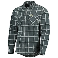 Men's Antigua Gray Green Bay Packers Industry Flannel Button-Up Shirt Jacket
