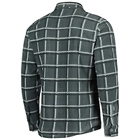 Men's Antigua Gray Green Bay Packers Industry Flannel Button-Up Shirt Jacket