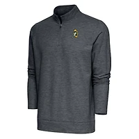 Pull-over à fermeture éclair quart de tour Gambit rétro pour homme, couleur charbon chiné, logo l'équipe des Green Bay Packers, Antigua