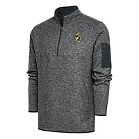 Veste à enfiler quart de zip Antigua Heather Charcoal pour homme des Green Bay Packers, style rétro Fortune