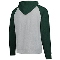 Men's Antigua Heather Gray/Black Green Bay Packers Urgent Pullover Hoodie