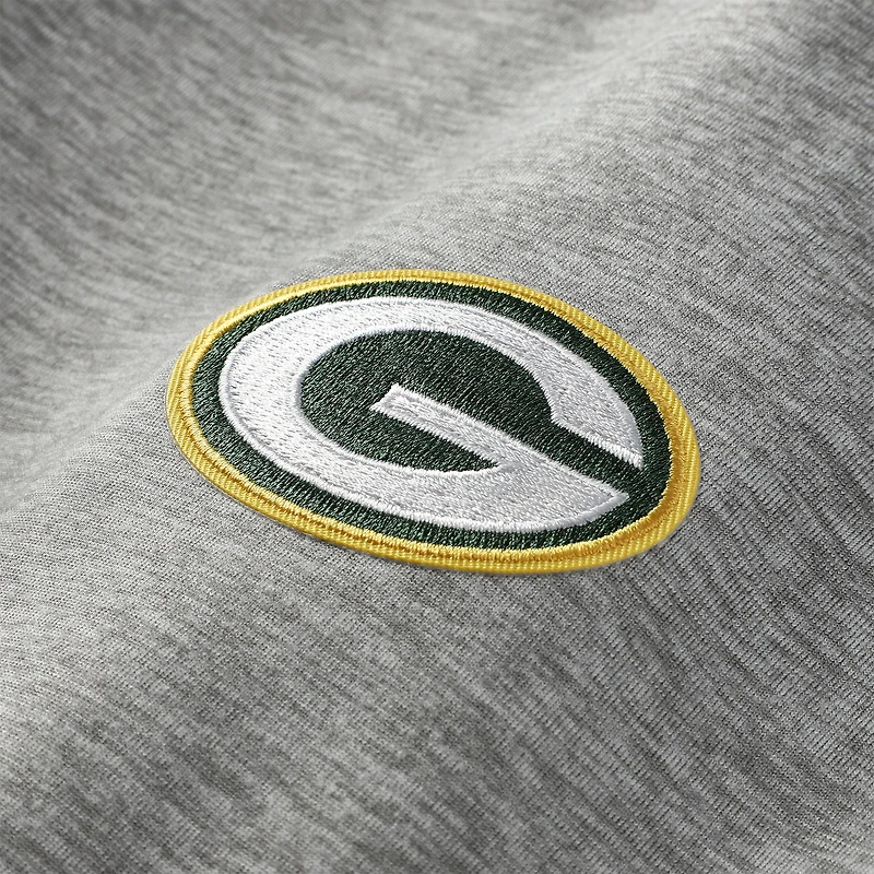 Men's Antigua Heather Gray/Black Green Bay Packers Urgent Pullover Hoodie