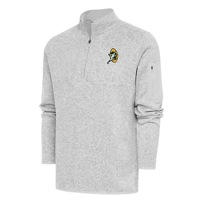 Veste à enfiler quart de zip Antigua Heather Grey pour homme, style rétro Fortune des Packers Green Bay