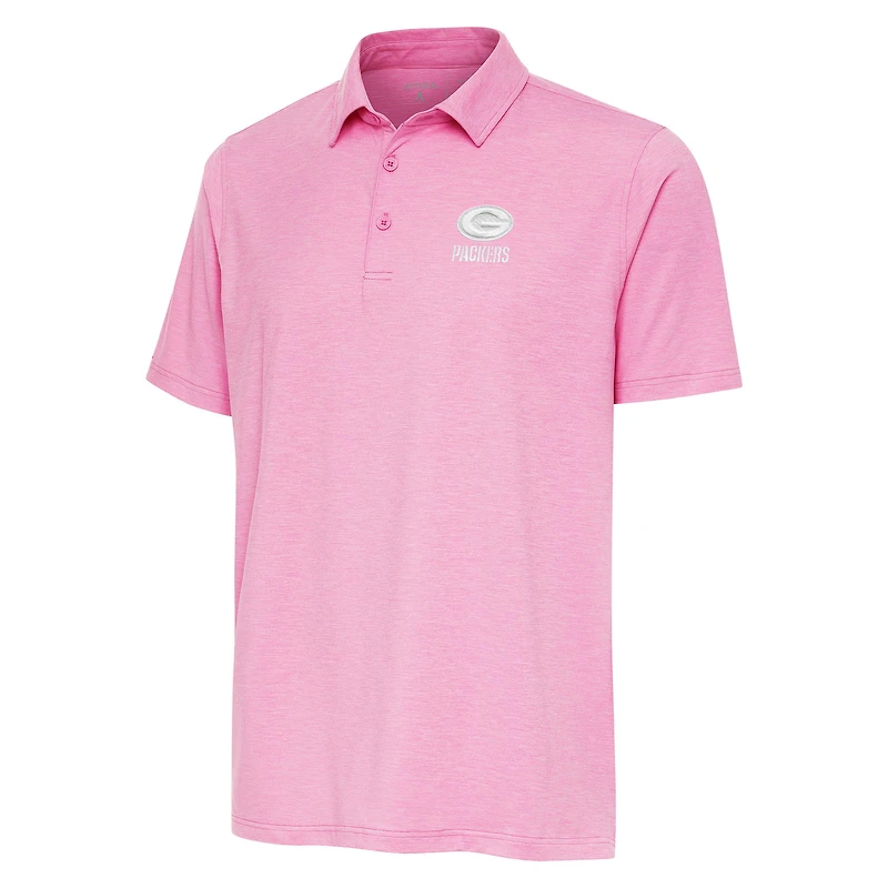 Men's Antigua Pink Green Bay Packers Par 3 Polo