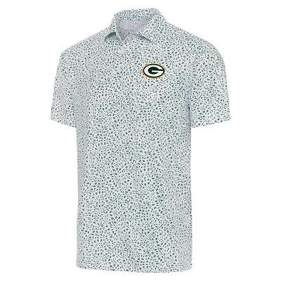 Men's Antigua  White/Green Green Bay Packers Motion Polo