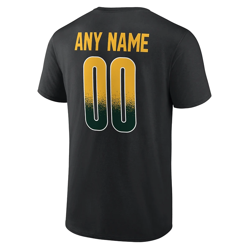 T-shirt noir pour homme Green Bay Packers Home Field Pop personnalisé avec nom et numéro