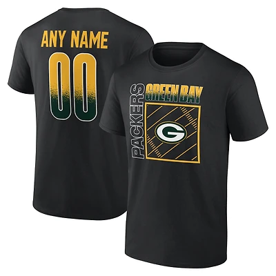 Men's Black Green Bay Packers Home Field Pop Personalized Name & Number T-Shirt