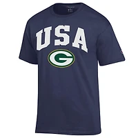 Men's Champion Navy Green Bay Packers Americana T-Shirt