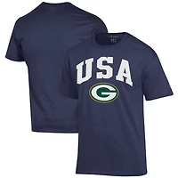 Men's Champion Navy Green Bay Packers Americana T-Shirt