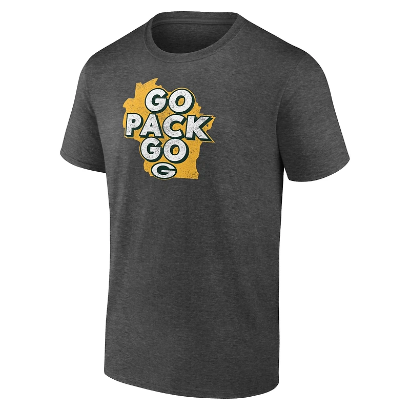 Men's Charcoal Green Bay Packers Passing Touchdown T-Shirt
