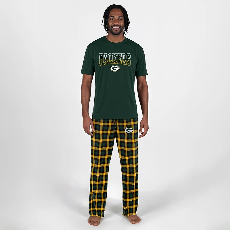 Ensemble de nuit Highland vert Green Bay Packers Concepts Sport pour homme