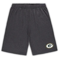 Men's Concepts Sport White/Charcoal Green Bay Packers Big & Tall T-Shirt and Shorts Set