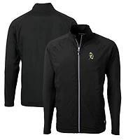 Veste hybride recyclée entièrement zippée Cutter & Buck Black Green Bay Packers Adapt Eco Knit pour homme
