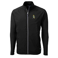 Veste hybride recyclée entièrement zippée Cutter & Buck Black Green Bay Packers Adapt Eco Knit pour homme