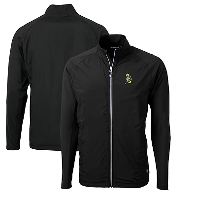 Veste hybride recyclée entièrement zippée Cutter & Buck Black Green Bay Packers Adapt Eco Knit pour homme