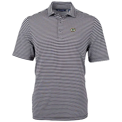 Polo recyclé à rayures écologiques en piqué écologique pour homme, couleur noire, Cutter & Buck, des Packers de Green Bay, taille grande et