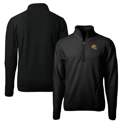 Veste polaire à fermeture éclair quart de tour pour homme, modèle Cascade Eco Sherpa, coupe-vent et buck, noir, des Green Bay Packers