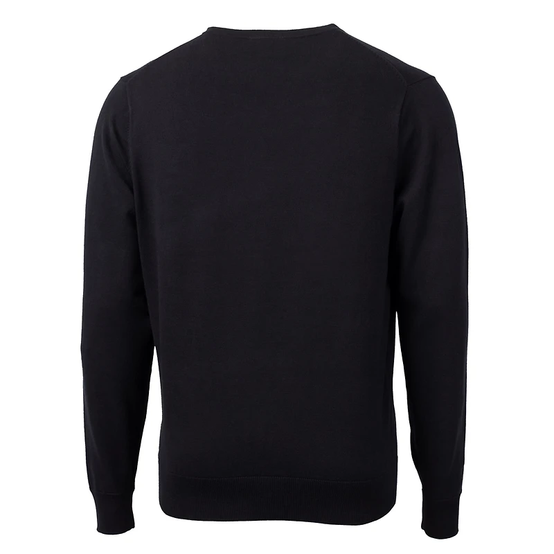 Pull à col en V noir pour homme, Cutter & Buck, avec logo des Packers de Green Bay, Lakemont Tri-Blend