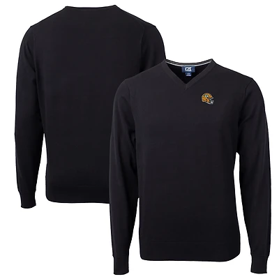 Pull à col en V noir pour homme, Cutter & Buck, avec logo des Packers de Green Bay, Lakemont Tri-Blend