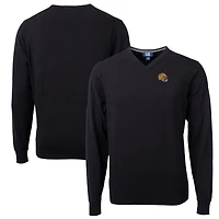 Pull à col en V noir pour homme, Cutter & Buck, avec logo des Packers de Green Bay, Lakemont Tri-Blend
