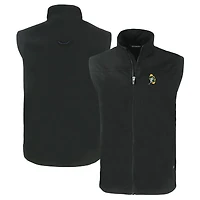 Gilet zippé entièrement recyclé pour homme Cutter & Buck Black Green Bay Packers Throwback Charter Eco
