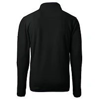 Men's Cutter & Buck Black Green Bay Packers Throwback Eco Sherpa Fleece Quarter-Zip Pullover Jacket