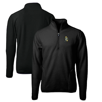Veste polaire Sherpa écologique noire à fermeture éclair quart de tour pour homme Cutter & Buck des Green Bay Packers