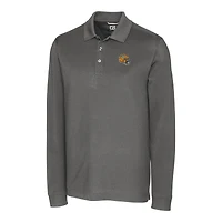 Polo piqué tri-blend gris à manches longues pour homme, Cutter & Buck, des Packers de Green Bay