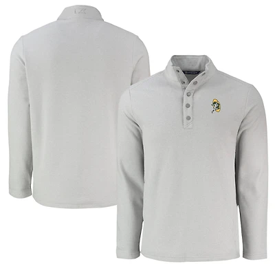 Sweat-shirt à demi-pression en polaire recyclée texturée Hunts Point des Packers de Green Bay pour homme, gris Cutter & Buck