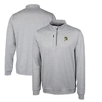 Pull zippé quart de tour pour homme avec logo rétro Stealth Heathered des Packers Green Bay, Cutter & Buck Steel