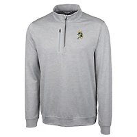 Pull zippé quart de tour pour homme avec logo rétro Stealth Heathered des Packers Green Bay, Cutter & Buck Steel