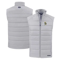Gilet zippé hybride écologique et souple recyclé pour homme, coupeur Buck, gris, des Green Bay Packers