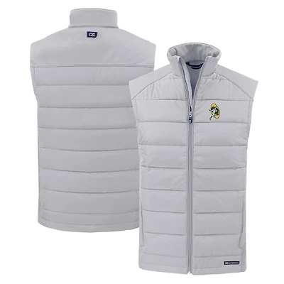 Gilet zippé hybride écologique et souple recyclé pour homme, coupeur Buck, gris, des Green Bay Packers